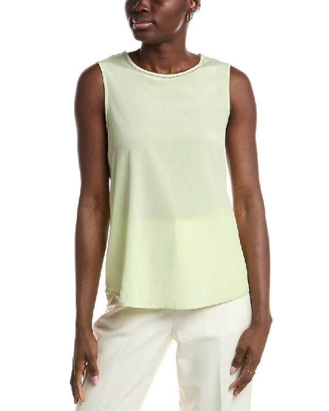 Peserico Silk-Blend Tank striped tank top
