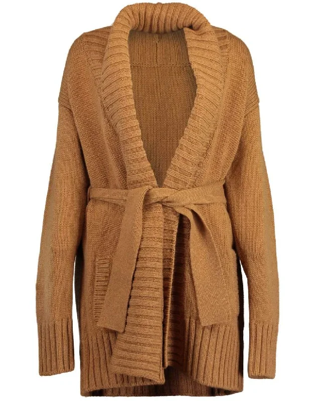 Chunky Self Belt Cardigan Machine Wash Dry Clean Hand Wash