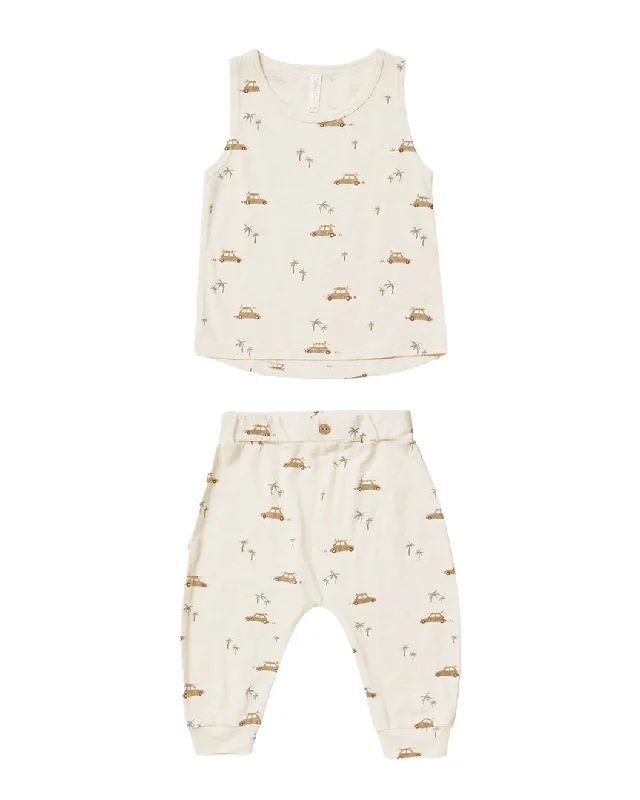 Rylee + Cru Collective Tank & Slouch Pant Set solid color tank