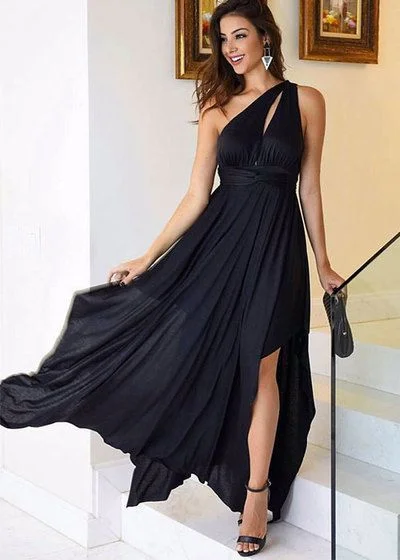 Black Chiffon One Shoulder Prom Dresses A-line Long Cheap Evening Formal Dress High Slit Sexy Party Dresses for Women cg6742 sweetheart Neckline Romantic Black Chiffon One Shoulder Prom Dresses A-line Long Cheap Evening Formal Dress High Slit Sexy Party Dresses for Women cg6742 sweetheart Neckline Romantic