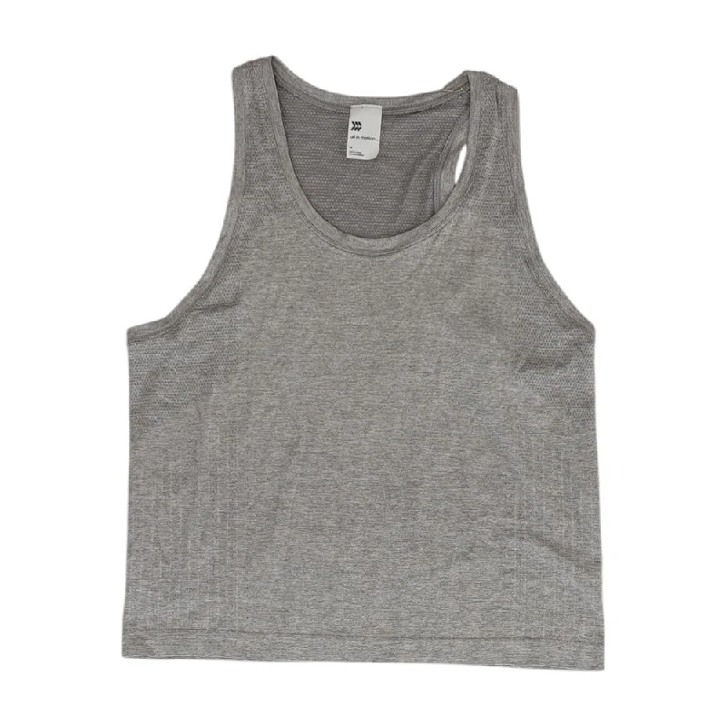 Gray Solid Active Tank cotton tank top