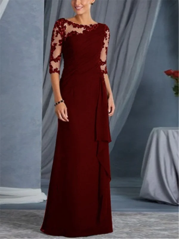 Fashionable lace long party dress evening dress Tunics Seasonal trendy
