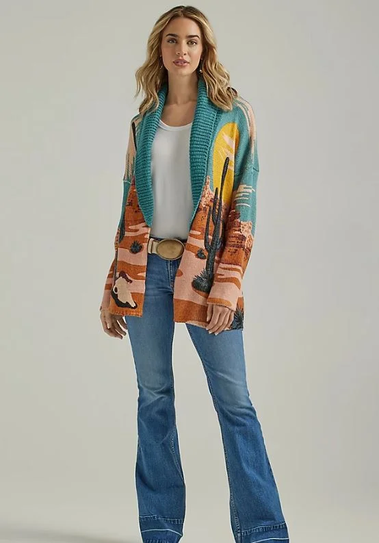 Women's Wrangler Dessert Cardigan Plaid Cardigan Polka Dot Checkered