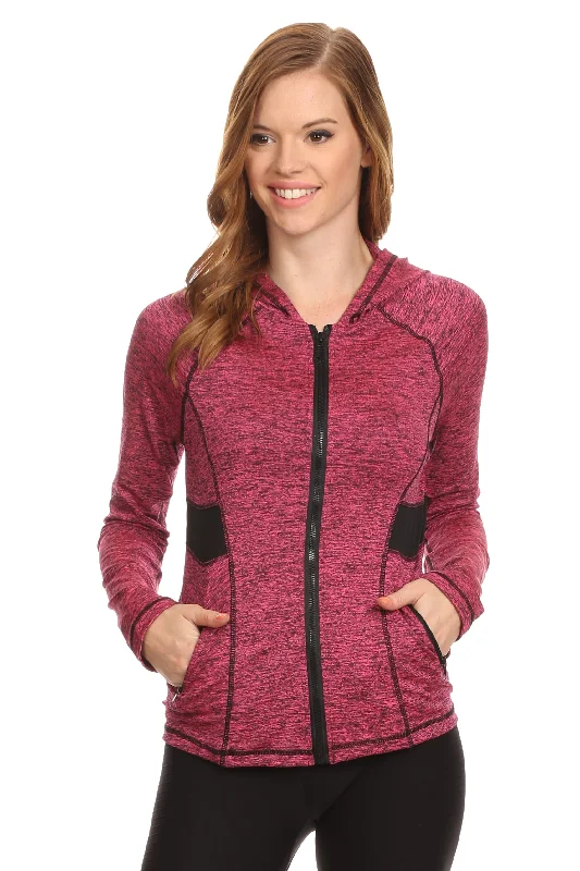Active Zip Up Jacket With Hoodie Chenille Jacket Brocade Jacket Lace Jacket