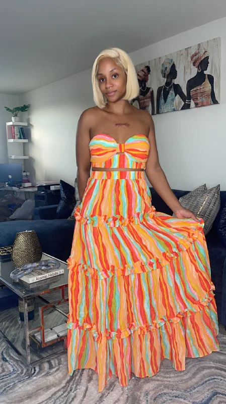 Mango Pineapple Cocktail Skirt Set lace skirt intricate