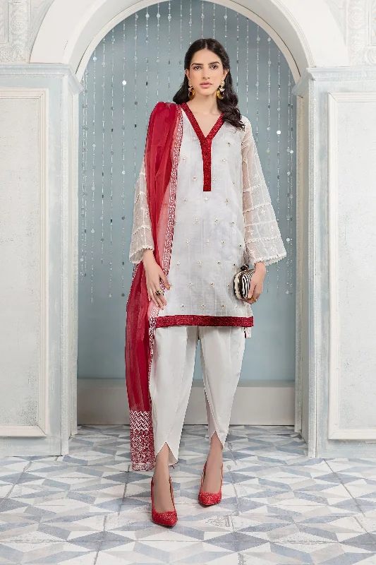 Pakistani Party Dress in Tulip Pants with Kurti Style Tunics Essential wardrobe