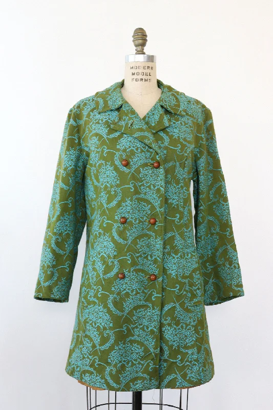 Moss Aqua Tapestry Jacket M/L Jacket Blazer Coat