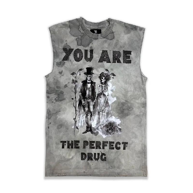 November reine (light Grey/grey  "perfect drug tank top) lime green tank