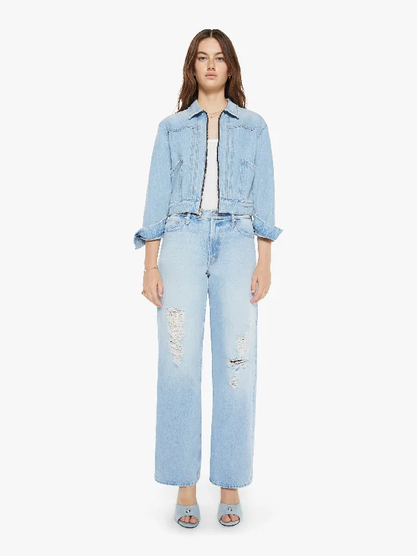 Mother Denim - The Duo Shorty Denim Jacket in Pedal Faster V-Neck Jacket Boat Neck Jacket Square Neck Jacket Mother Denim - The Duo Shorty Denim Jacket in Pedal Faster V-Neck Jacket Boat Neck Jacket Square Neck Jacket