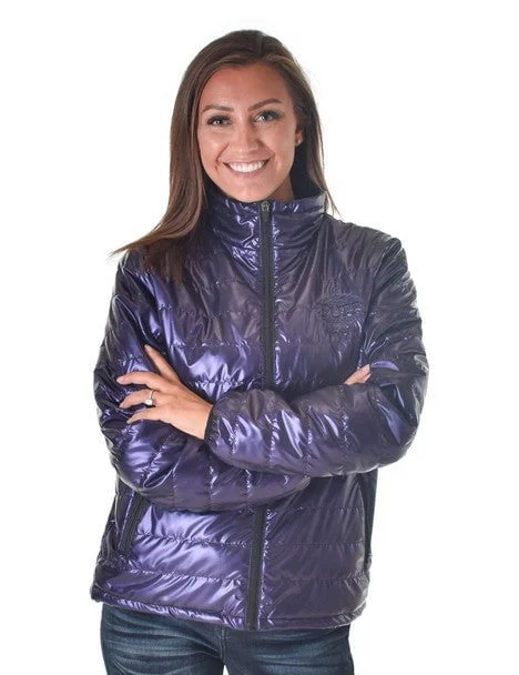 Cowgirl Tuff Womens Horizontal Midweight Purple 100% Polyester Softshell Jacket Knit Fabric Woven Fabric Fleece Fabric Cowgirl Tuff Womens Horizontal Midweight Purple 100% Polyester Softshell Jacket Knit Fabric Woven Fabric Fleece Fabric