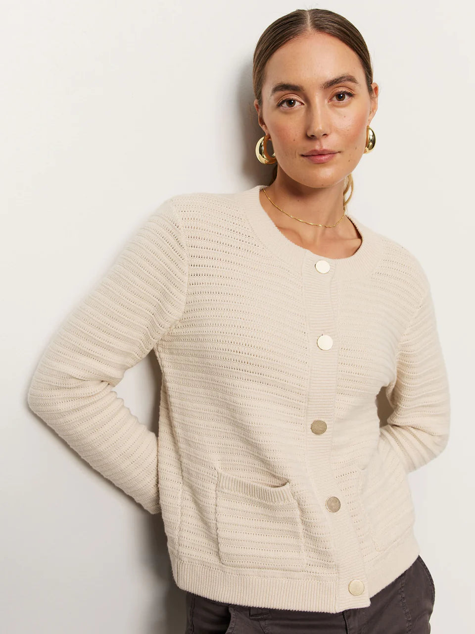 Pointelle Knitted Jacket-OAT Embroidered Jacket Appliqued Jacket Beaded Jacket