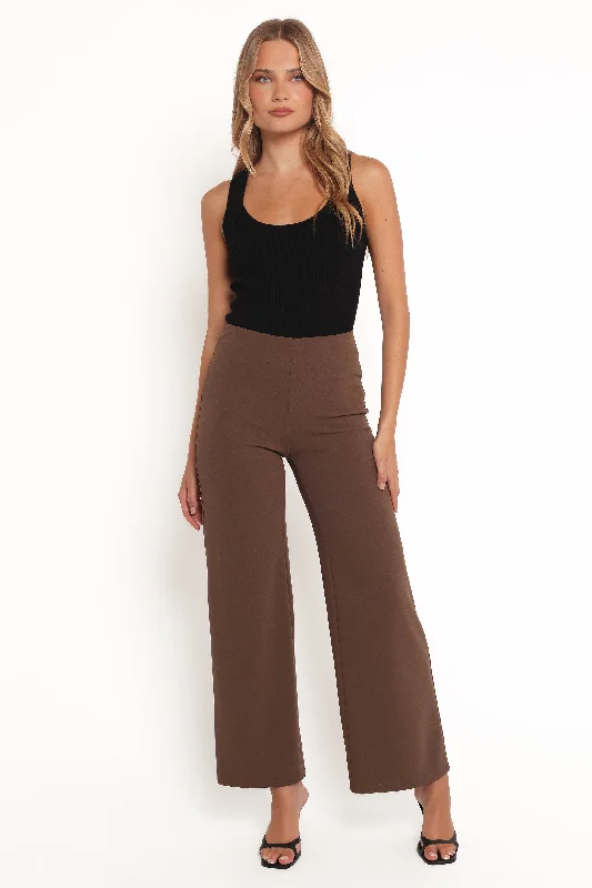 Colette Pants - Brown Soft Stretch Pants