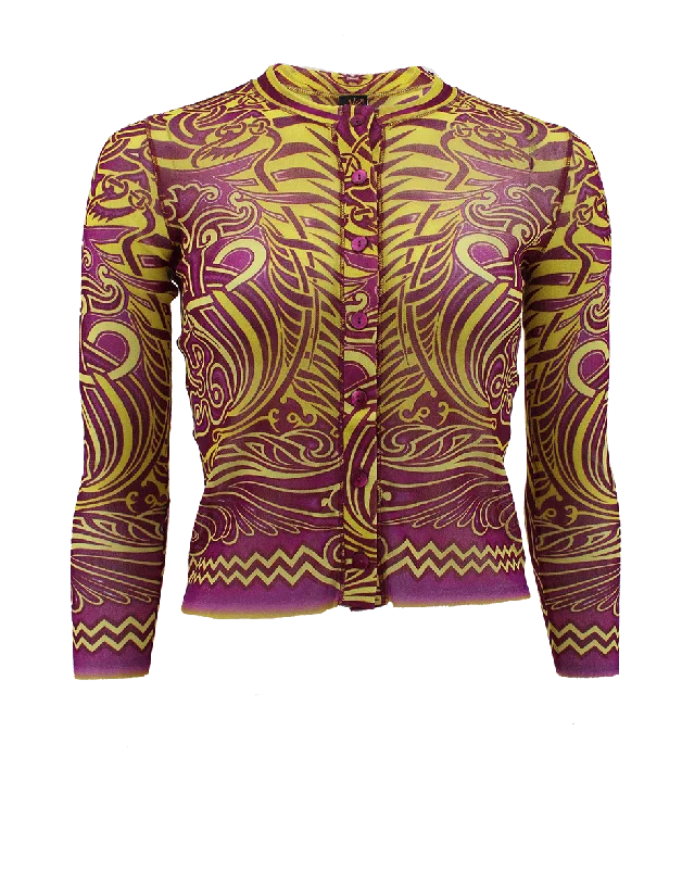 Quarter Sleeve Crewneck Tribal Cardigan Wool Cardigan Cotton Cardigan Cashmere Cardigan