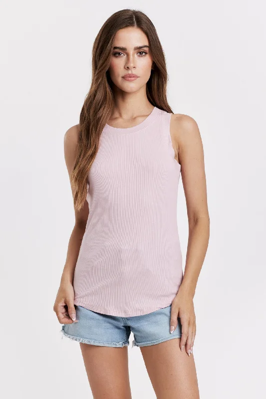 Cleo Tank | Pink crossback tank top