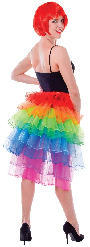 Womens Rainbow Bustle Skirt Costume Accessories Female Halloween leather skirt modern