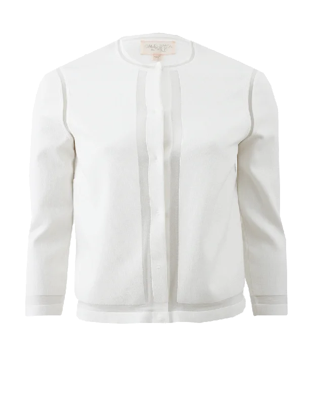 Sheer Detail Cardigan Machine Wash Dry Clean Hand Wash