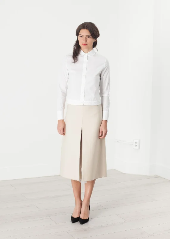 Tulle Pleat Skirt in Cream chiffon skirt flowing