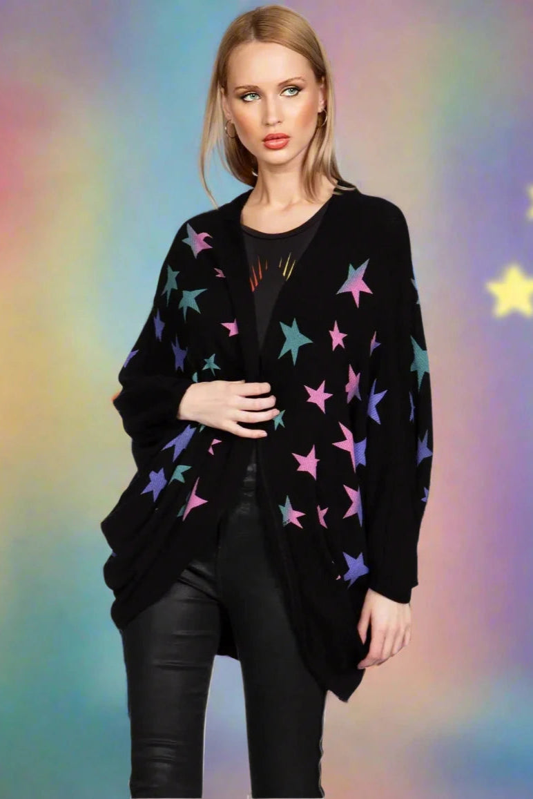 Lauren Moshi Isla Ombre Stars Wrap Cardigan Handmade Hand-knitted Hand-woven