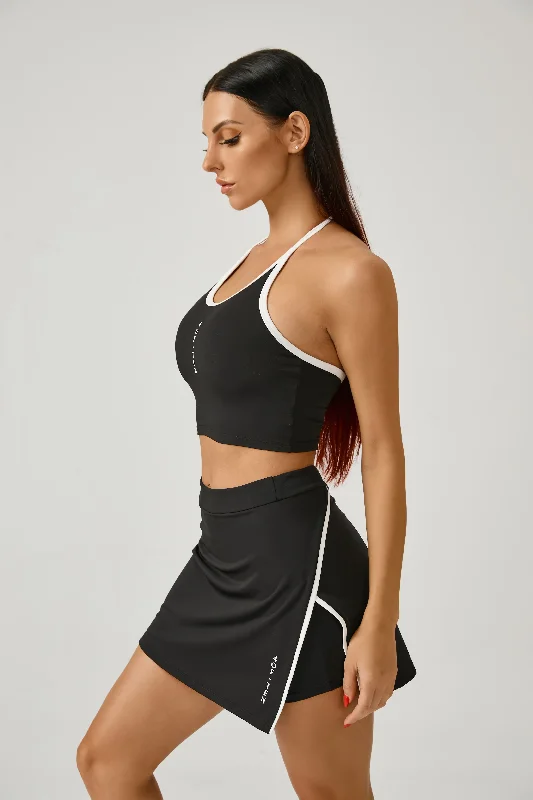 Stylish Black Tennis Skirt for Court & Street linen skirt relaxed
