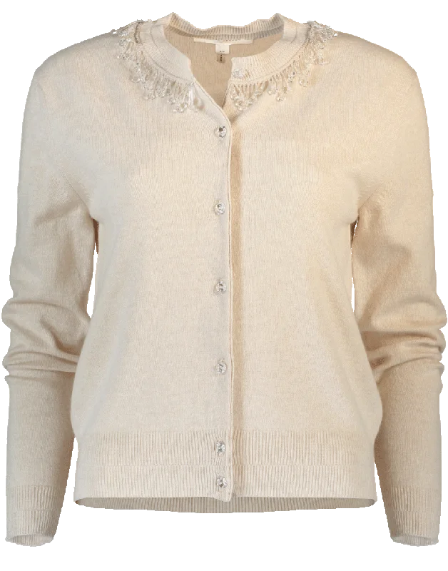 Embellished Cardigan Wool Fabric Cashmere Fabric Tweed Fabric