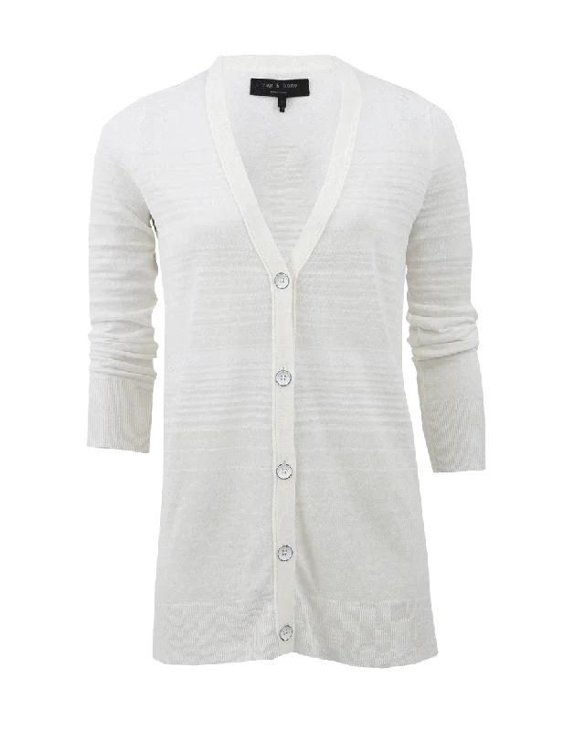 Textured Denise Cardigan Print Jacquard Patchwork