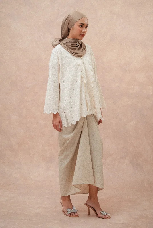The Signature Knot Skirt in Mojave linen skirt relaxed