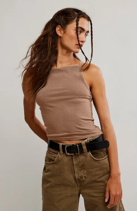 Mia Tank | Brown workout tank top