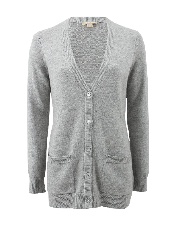 Cotton Cashmere Long Cardigan Sequined Glittery Shiny