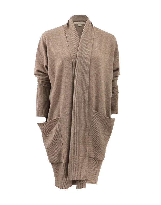 Cashmere Rib Trim Cardigan Striped Floral Plaid