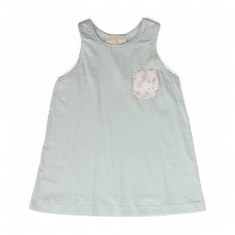 Blue Embroidery Detail Tank vintage tank top
