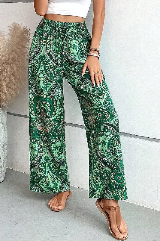 All-in-one printed elastic-waisted wide-leg pants_CWBLP0726 Casual Wide Pants