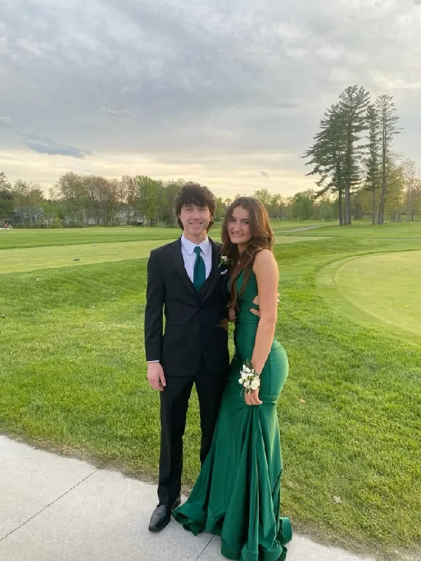 Green V Neck Backless Mermaid Satin Long Prom Dress Formal Party Dress, DP4851 Shift Classic Vintage Green V Neck Backless Mermaid Satin Long Prom Dress Formal Party Dress, DP4851 Shift Classic Vintage