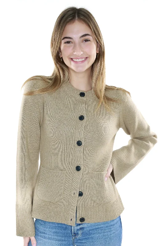 Dani Cinched Cardigan Boat Neck Shawl Collar Notched Collar