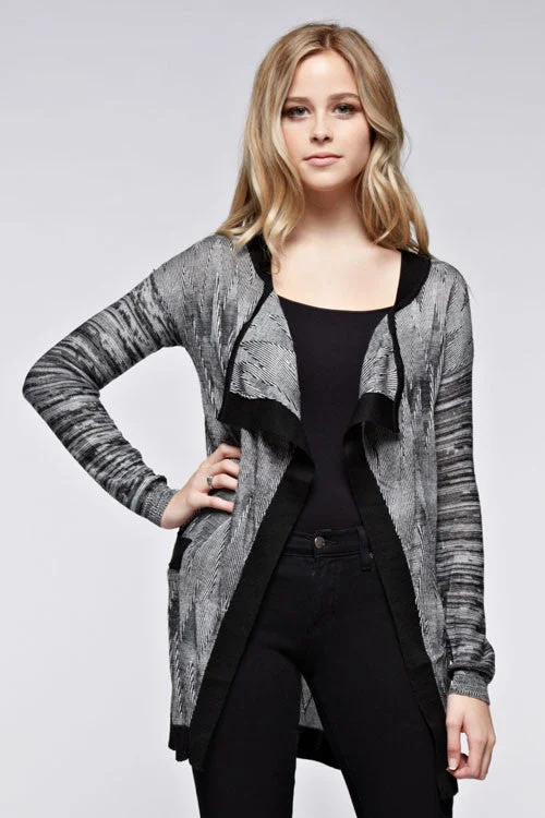 Ladies Cardigan Boat Neck Shawl Collar Notched Collar
