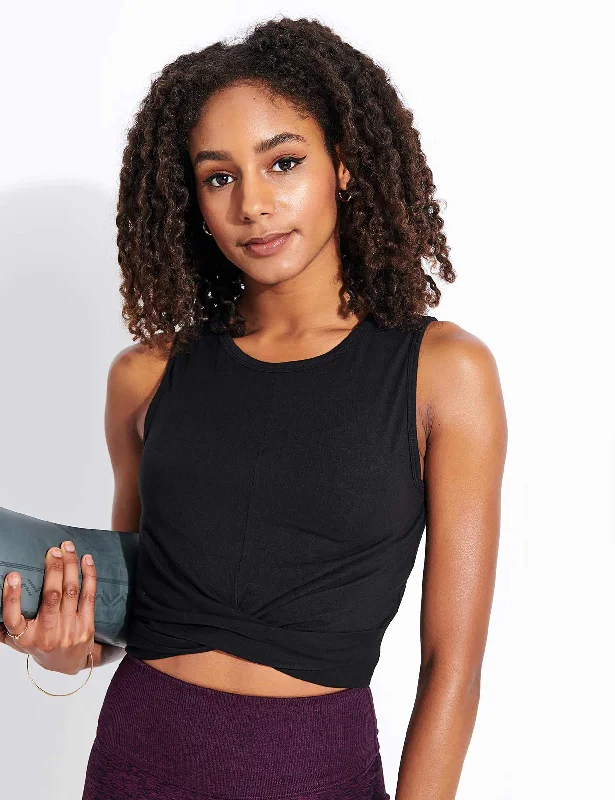Cover Tank - Black lounge tank top
