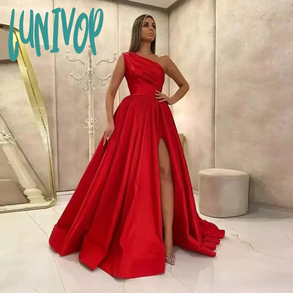 Lunivop Sexy Satin Purple A-Line Prom Dresses Side Split Evening Dress 2024 One Shoulder Gowns A Line Party Dress Robe De Soiree Tunics Summer linen Lunivop Sexy Satin Purple A-Line Prom Dresses Side Split Evening Dress 2024 One Shoulder Gowns A Line Party Dress Robe De Soiree Tunics Summer linen