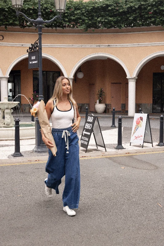 Jenni Wide Leg Pant - Denim Classic Straight Pants