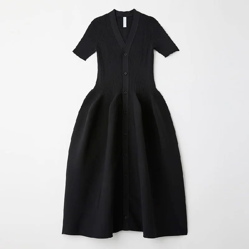 【CFCL/シーエフシーエル】<br>POTTERY SHORT SLEEVE CARDIGAN DRESS <br>CF009KH061 Lace Blend Ribbed Blend Corduroy Blend 【CFCL/シーエフシーエル】<br>POTTERY SHORT SLEEVE CARDIGAN DRESS <br>CF009KH061 Lace Blend Ribbed Blend Corduroy Blend