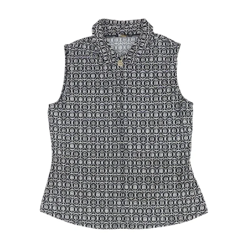 Navy Graphic Polo Tank ivory tank top
