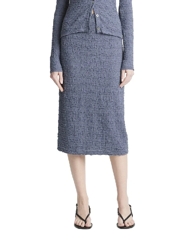 Vince Smocked Skirt silk skirt smooth