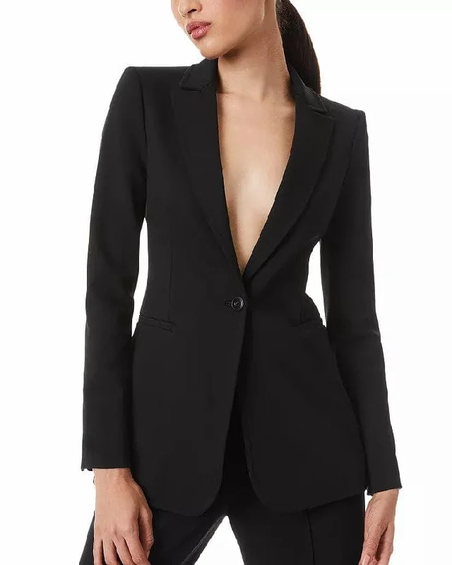 Black 2 Piece Business Casual Women's Suit (Blazer+Pants) Elegant Dress Pants
