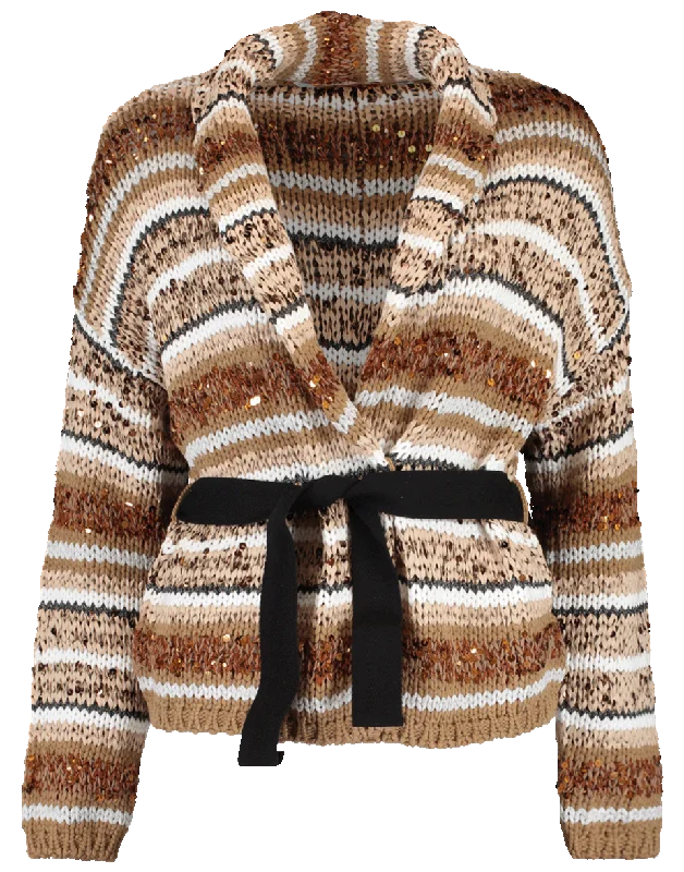Striped Knit Jacket Fleece Jacket Down Jacket Parka