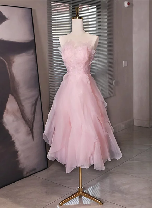 Pink Tulle Beaded Low Back Short Party Dress, Pink Tulle Homecoming Dress Tunics Canvas sturdy Pink Tulle Beaded Low Back Short Party Dress, Pink Tulle Homecoming Dress Tunics Canvas sturdy