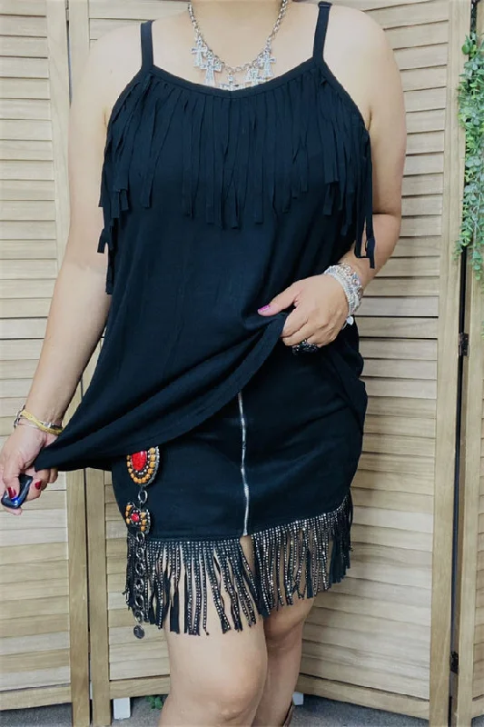 BQ13619 Black solid w/tassel&fringe with adjustable band women tank tops cherry red tank