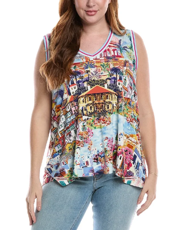 Johnny Was Plus The Janie Swing Tank coral tank top