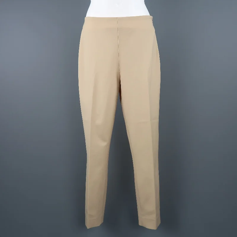 RALPH LAUREN Size 6 Tan Stretch Wool Skinny Dress Pants Soft Sweatpants Style