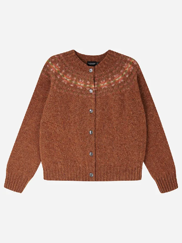 Cinnamon Fairisle Cardigan Elegant Classic Vintage