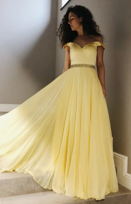 princess off the shoulder yellow long party dress prom dress cg3892 Tunics Practical durable princess off the shoulder yellow long party dress prom dress cg3892 Tunics Practical durable
