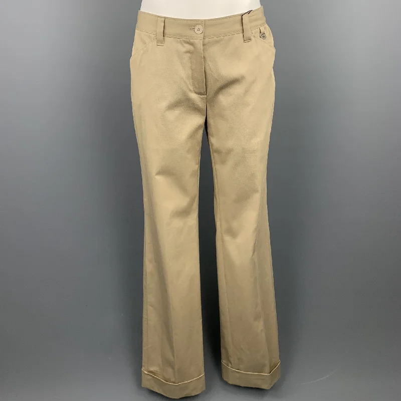 DOLCE & GABBANA Size 4 Khaki Cotton Wide Leg Dress Pants Comfortable Denim Pants
