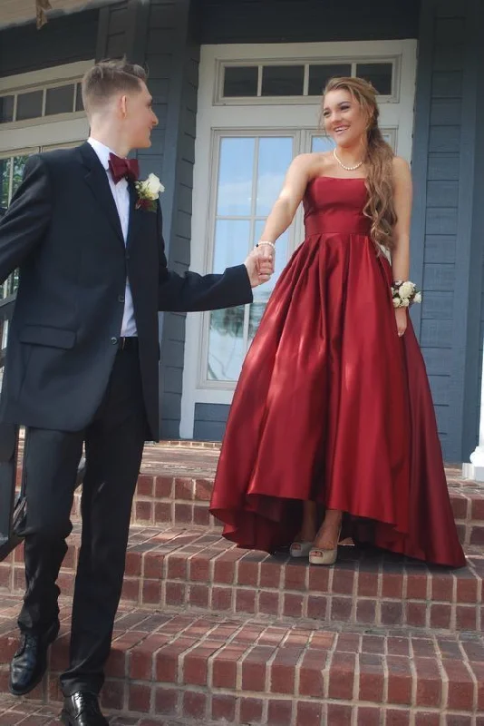 Strapless High Low Semi Formal Party Dress , red prom dress cg1184 Tunics Stylish modern Strapless High Low Semi Formal Party Dress , red prom dress cg1184 Tunics Stylish modern